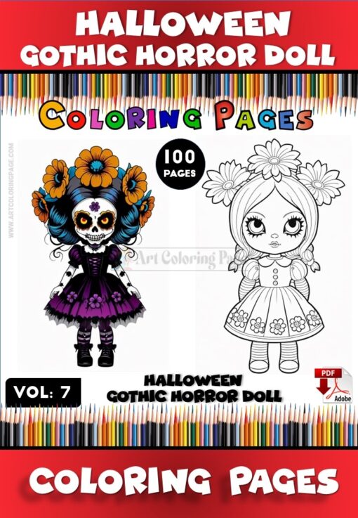 Unleash Your Creativity with Gothic Doll Coloring Vol 7