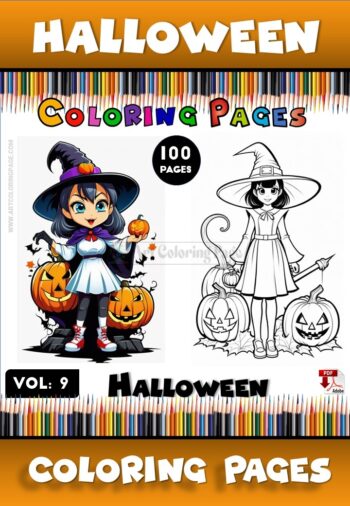 Halloween Color Pages Vol 9 - 100 Pages Instant Download in PDF Format