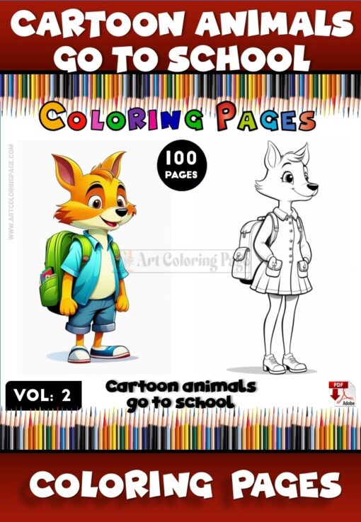 Ignite Creativity with Back-to-School Colouring Pages Vol. 2 – 100 PagesDiapositive1