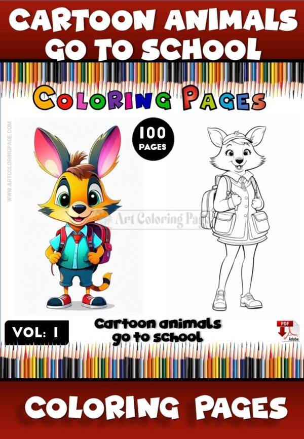Kickstart Creativity with Color Pages for Back-to-School Vol. 1 – 100 Pages