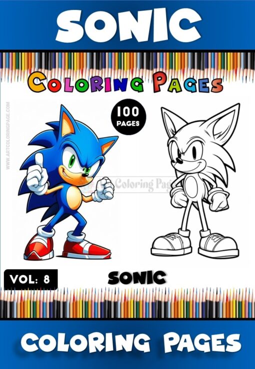 Power Up Your Creativity with Super Sonic Coloring Pages Vol 8