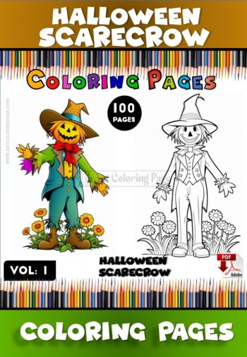 Harvest Creativity with Scarecrow Coloring Page Vol 1