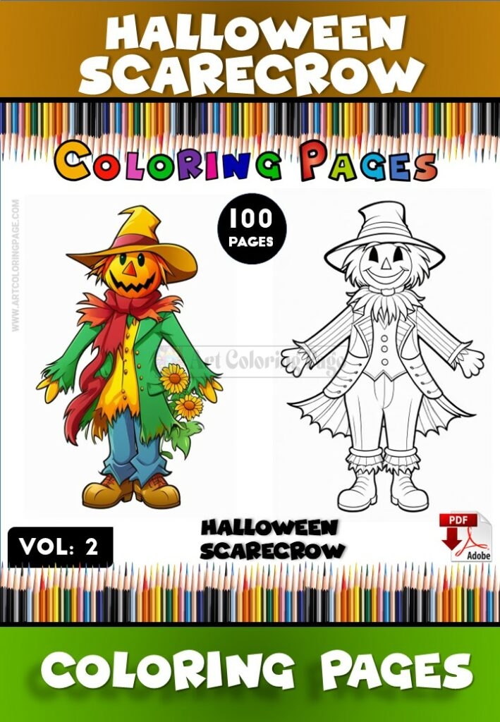 Embrace Autumn Magic with Scarecrow Coloring Pages Vol 2