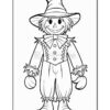 Bring Autumn to Life with Scarecrow Coloring Sheet Vol 6