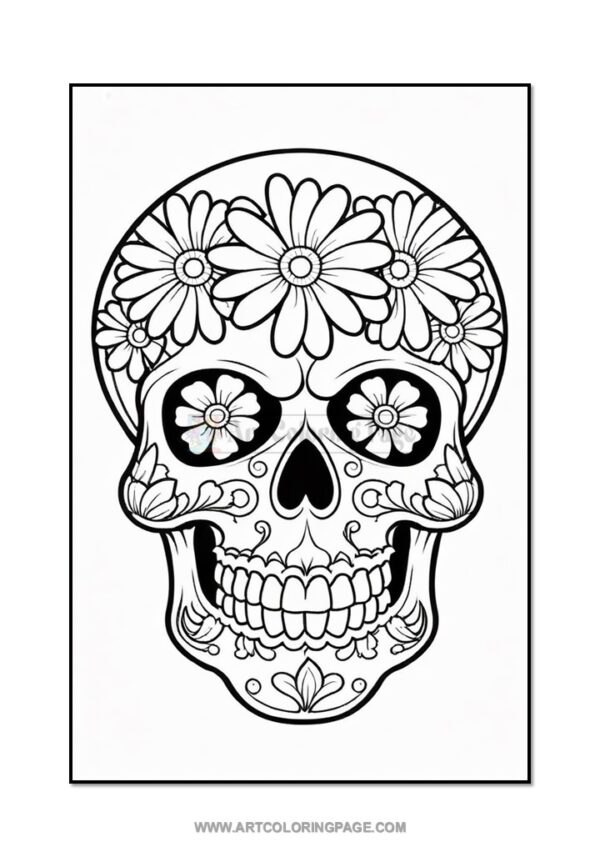 Alternative view of Unleash Your Creativity with Free Skull Coloring Pages - Instant Download