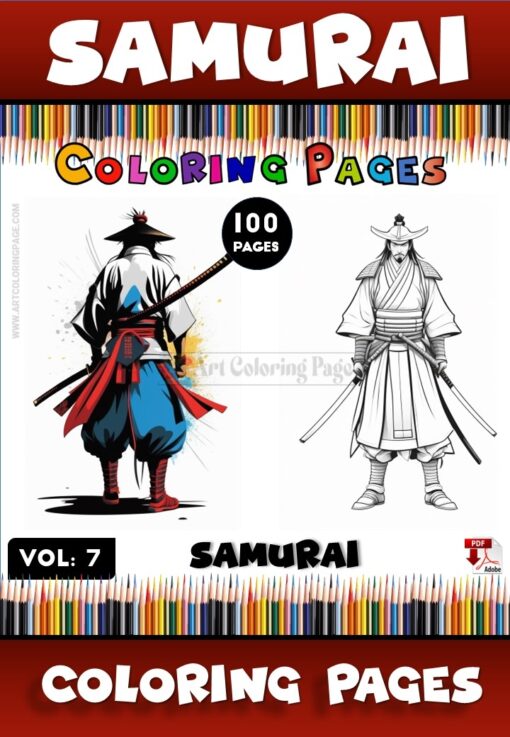 Unleash Your Inner Samurai Samurai Colouring Vol 7, 100 Pages