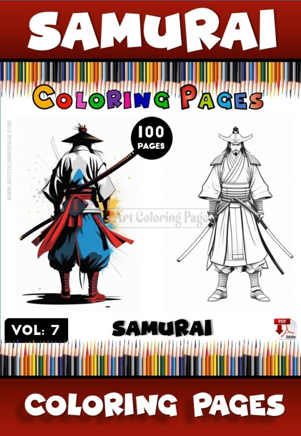Unleash Your Inner Samurai Samurai Colouring Vol 7, 100 Pages