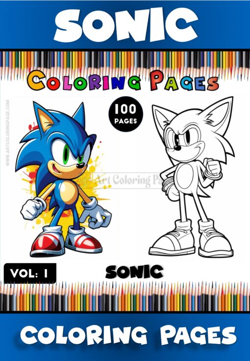 Unleash the Fun with Sonic Coloring Pages Vol 1 - 100 Pages