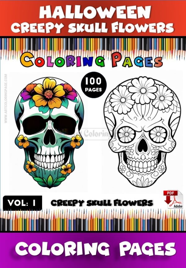 Unleash your inner artist and embrace the eerie charm of Creepy Skull Coloring Pages Vol. 1! This chillingly delightful collection features 100 hauntingly beautiful designs that will transport you to a world where art meets mystery. Whether you're looking for a fun, creative activity for your kids or a relaxing escape for yourself, these pages are sure to captivate your imagination.