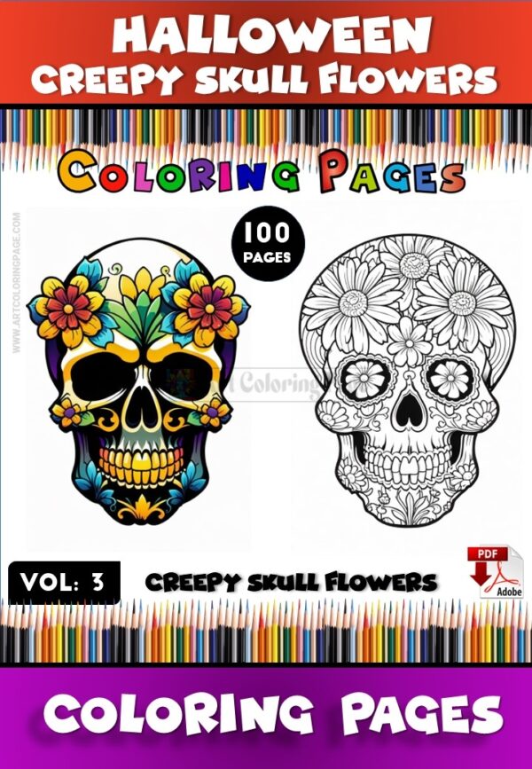 Unlock Creativity with Our Skull Drawings Coloring Pages Vol 3