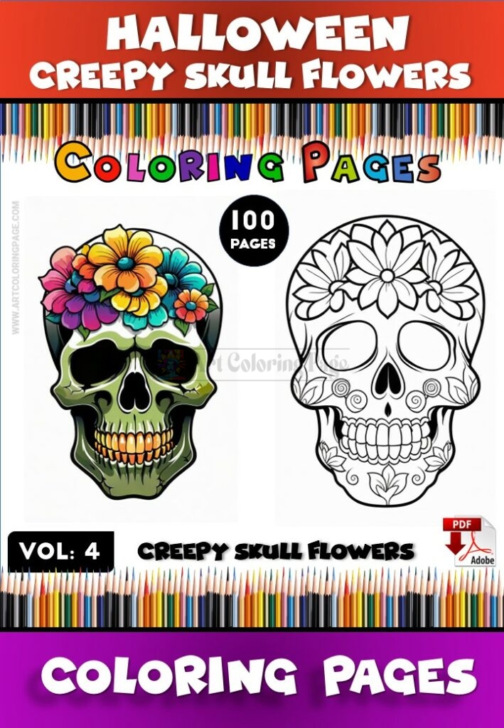 Dive Into the Dark and Delightful: Skull Coloring Pages Vol 4 - 100 Pages
