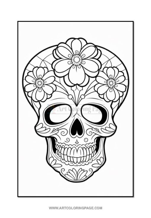 Embrace Your Bold Side with Skull Coloring Pages for Girls Vol 5