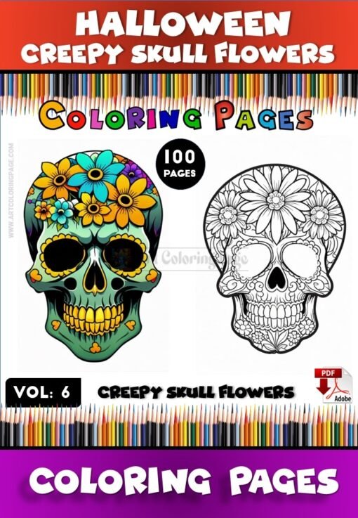 Step into a world of color and culture with our Sugar Skull Coloring Pages Vol 6! Featuring 100 intricately designed sugar skulls inspired by the rich traditions of Día de los Muertos, this collection is perfect for those who appreciate art with a story.