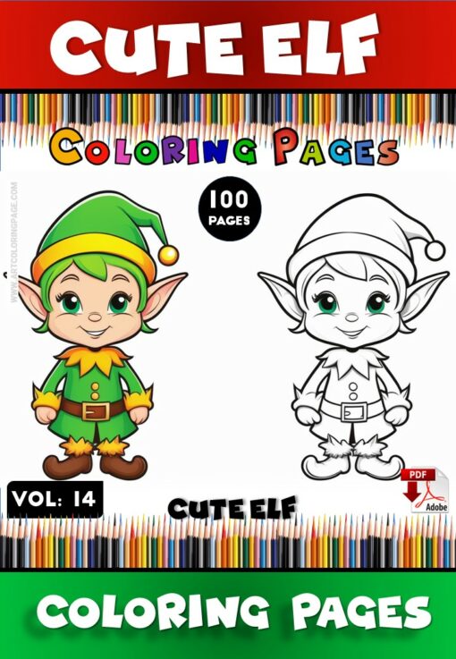 Explore Magic & Creativity with Elf Pictures to Color Vol. 14 – 100 Designs