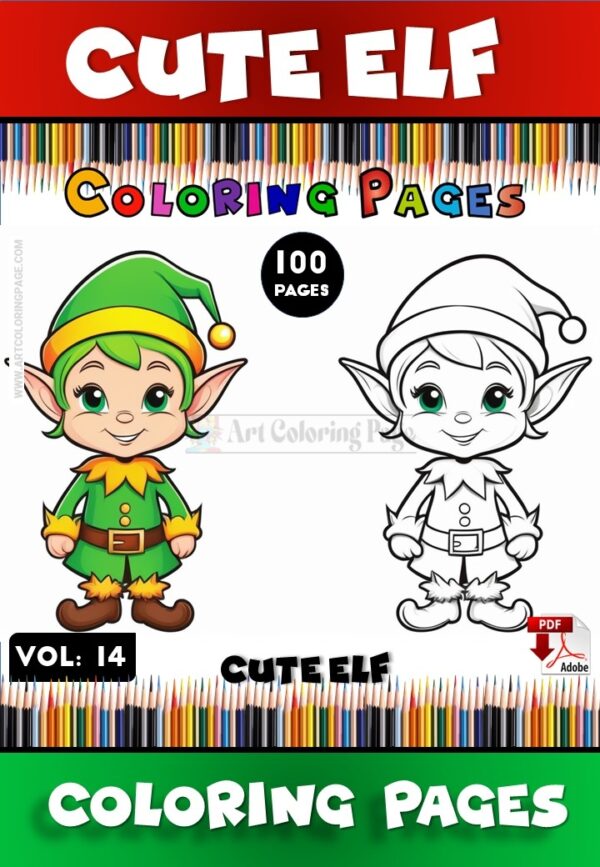 Explore Magic & Creativity with Elf Pictures to Color Vol. 14 – 100 Designs