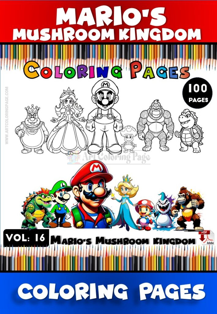 Dive into Adventure with Mario and Luigi Coloring Pages Vol 16 100 Pages
