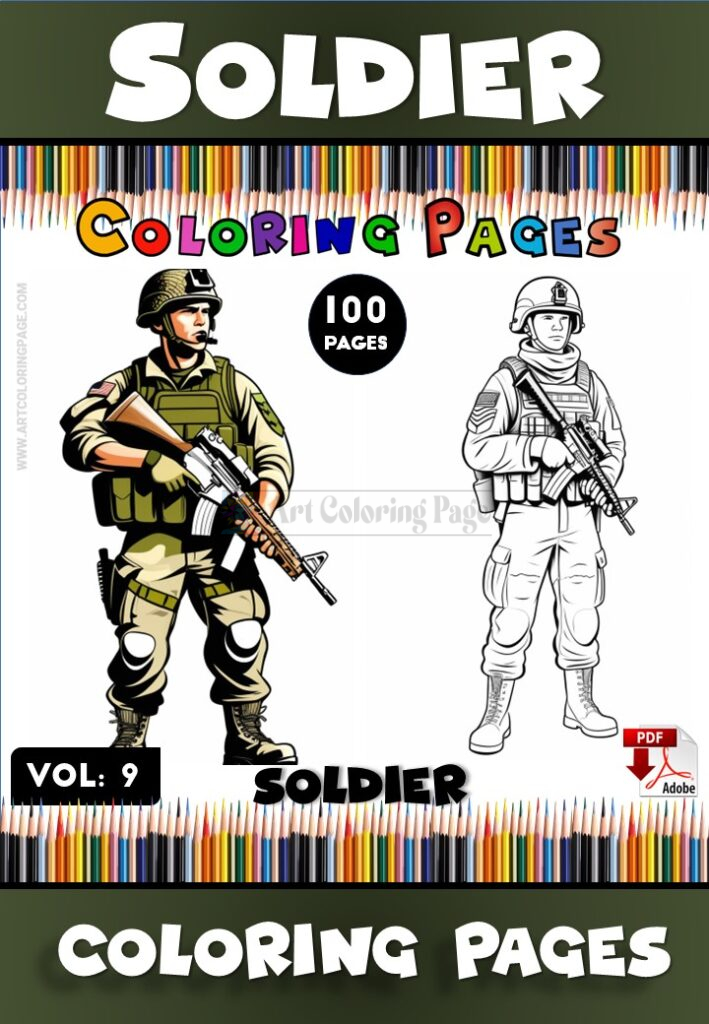 Soldier Hiding Inside Cave Coloring Page Vol 9 for all age