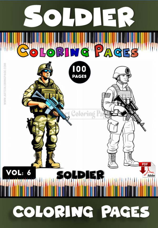 Soldier Inside Cave Coloring Page Printable Vol 6 for all age