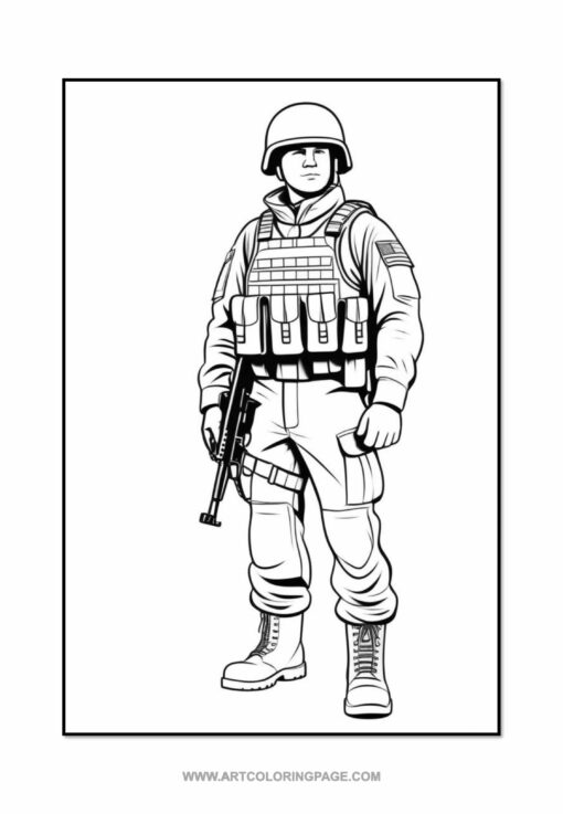 Heroes Coloring Pages Collections - Soldier Inside Cave Coloring Page Vol 2 %E2%80%93 100 Unique Designs Instant PDF Solodier Coloring Pages V2 Vol 2 4 510x737 
