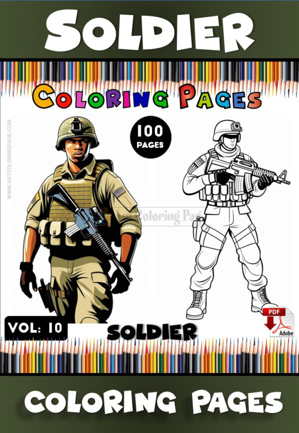 Unlock Creativity with Soldier and the Spider Coloring Pages Vol 10