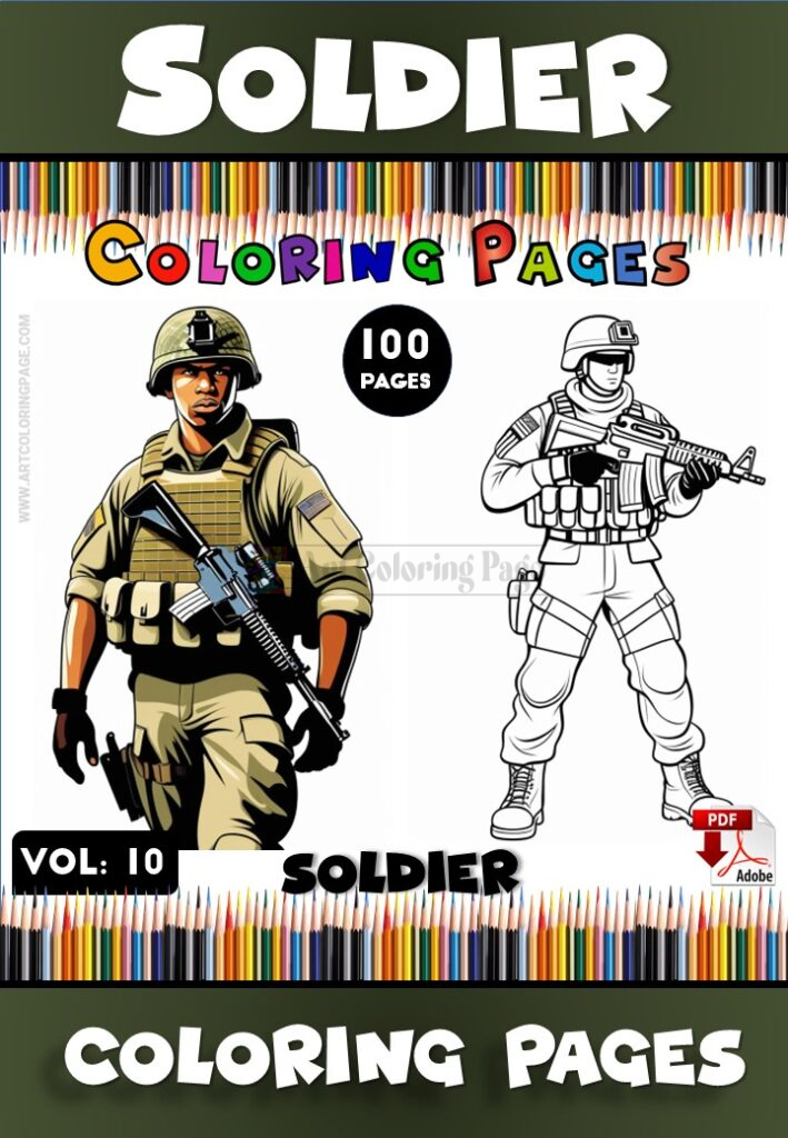Unlock Creativity with Soldier and the Spider Coloring Pages Vol 10