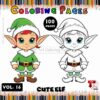 Festive Holiday Elf Coloring Page Vol. 16: 100 Magical Designs