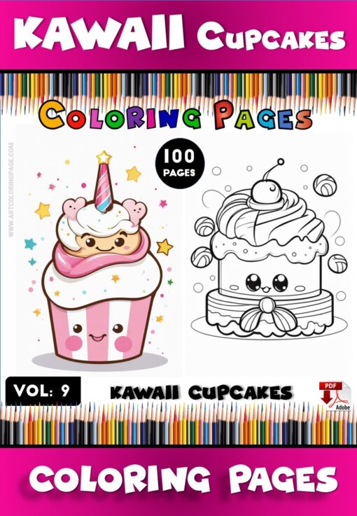 Delight in Creativity with Cupcakes Coloring Pages Vol 9