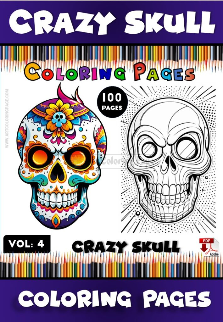 Discover the Joy of Coloring with Skull Colouring Sheet Vol 4