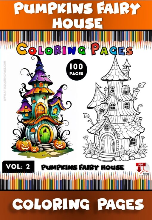 Explore Magical Creativity with Pumpkin House Coloring Page Vol 2
