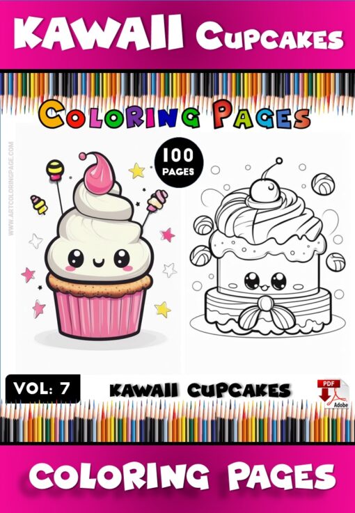 Explore Sweet Creativity with Color Page Cupcake Vol 7 Diapositive1