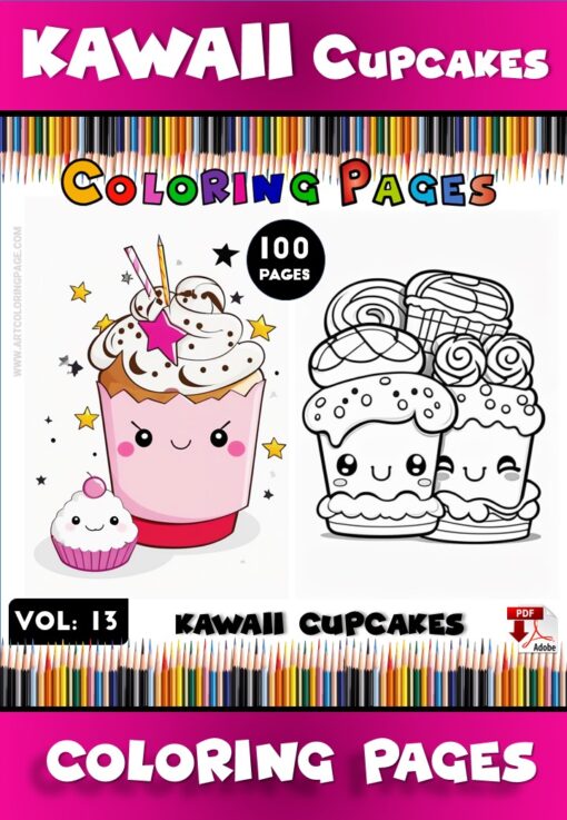 Fun and Relaxation in Every Page Coloring Pages Cupcake Printables Vol 13