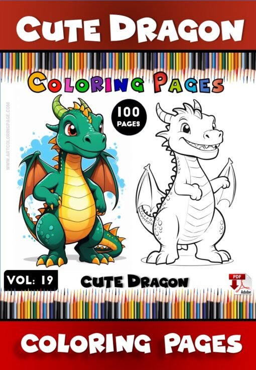 Ignite Your Imagination with Dragon Coloring Pages Vol 19!