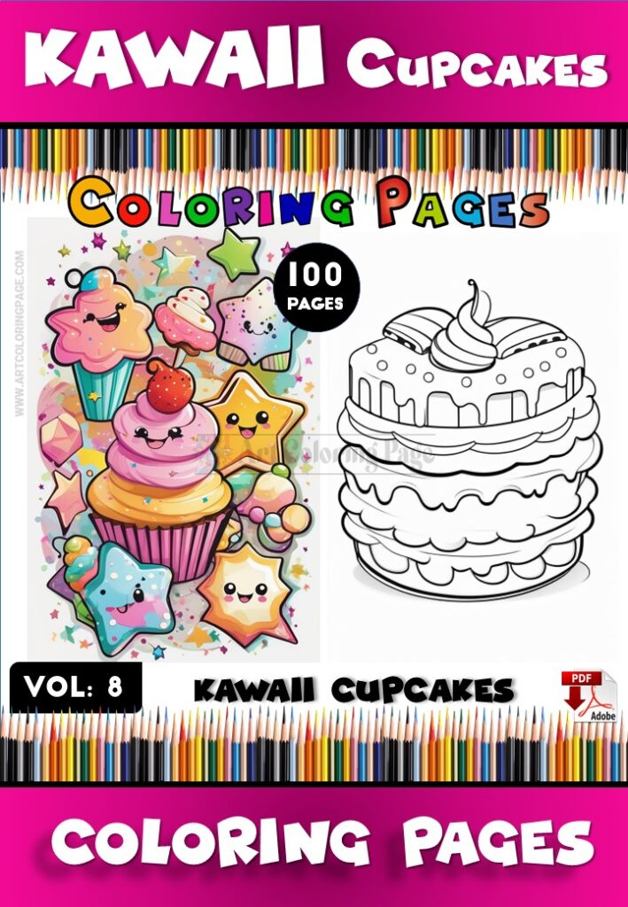 Unlock Creativity with Cupcake Template to Color Vol 8!