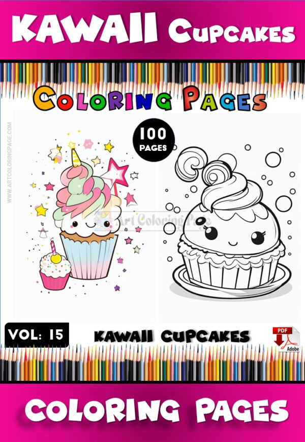 Printable Cupcake Coloring Pages Vol 15 100 Adorable Designs for All Ages