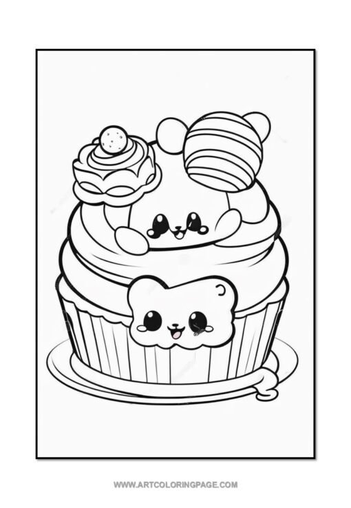 Satisfy Your Sweet Tooth with Cupcake Coloring Sheet Vol 3!Diapositive4