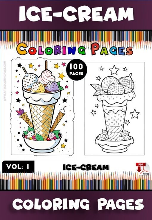 Scoop Up the Fun with Ice Cream Coloring Pages Vol 1!