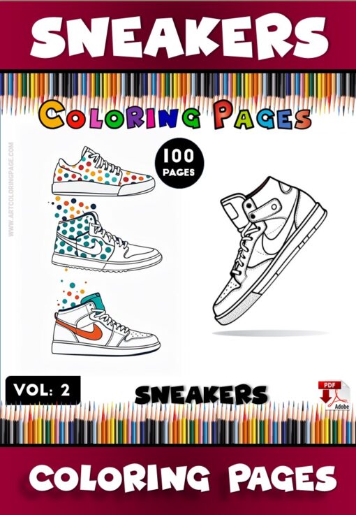 Step into Creativity with Coloring Pages Sneakers Vol 2