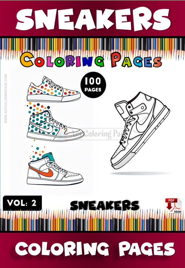 Step into Creativity with Coloring Pages Sneakers Vol 2