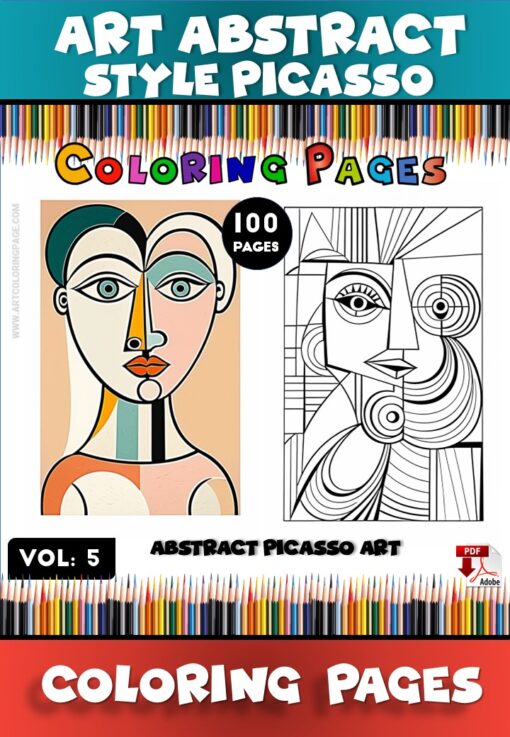 Unleash Your Creativity with Abstract Picasso Coloring Pages Vol 5