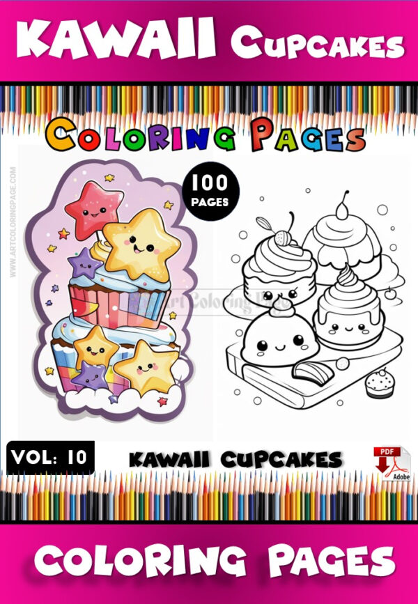 Unleash Your Imagination with Coloring Page Cupcake Vol 10