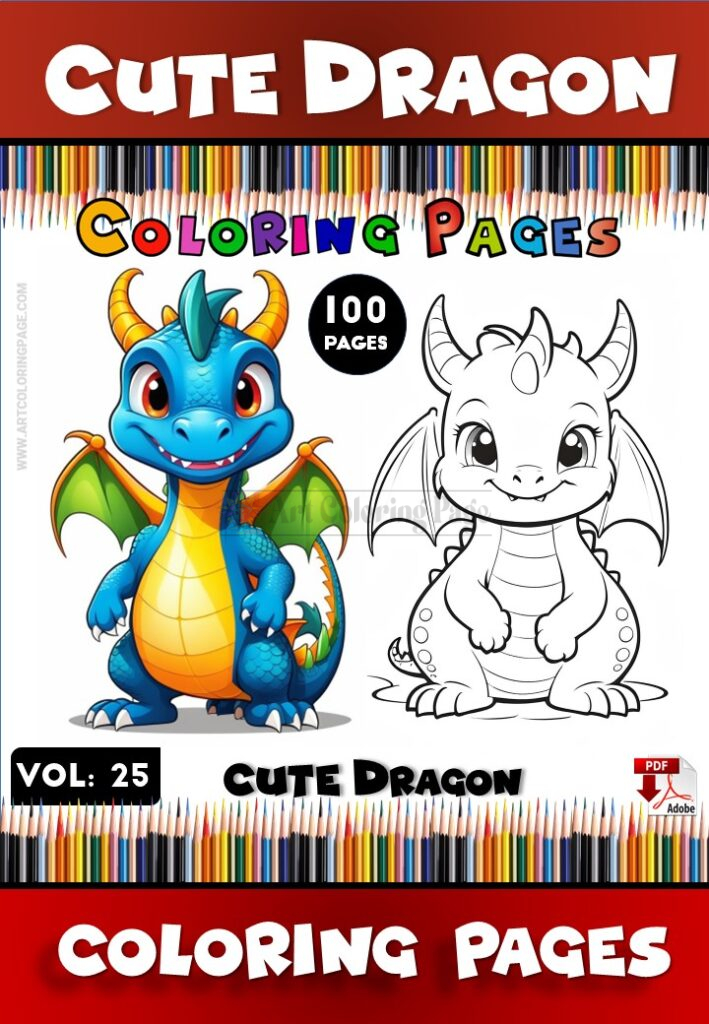 Unleash Your Imagination with Dragon Coloring Sheets Vol 25!