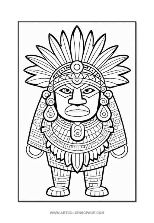 Unwind and Create with Aztec Coloring Pages Vol 5 - Image 2