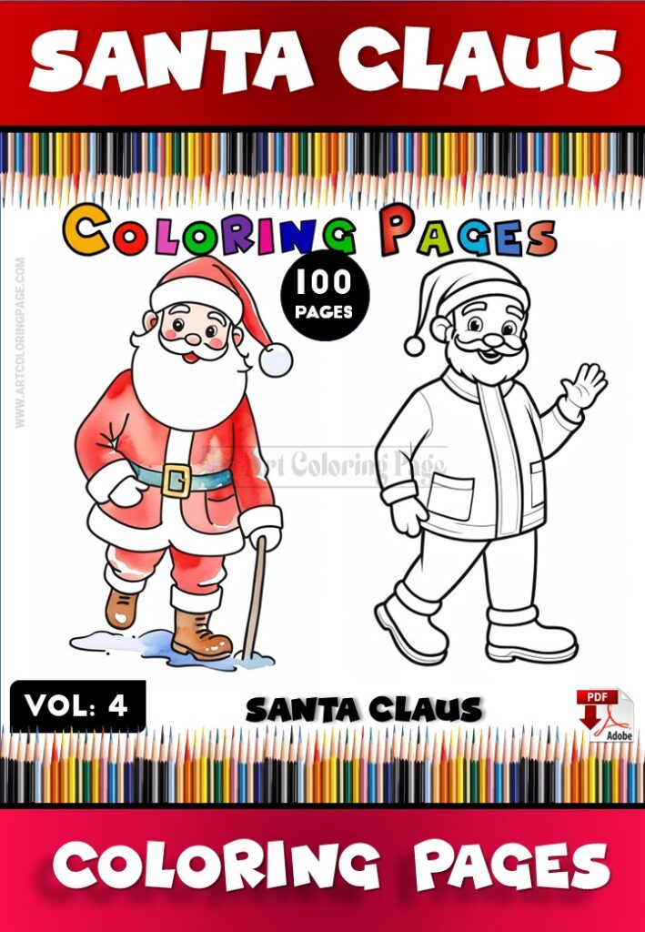 Christmas Coloring Pages PDF for Little Ones Vol. 4: 100 Festive Designs