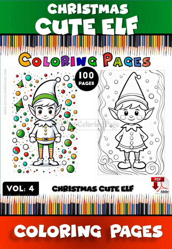 Christmas Elf Coloring Vol 4 – Festive Fun for All Ages