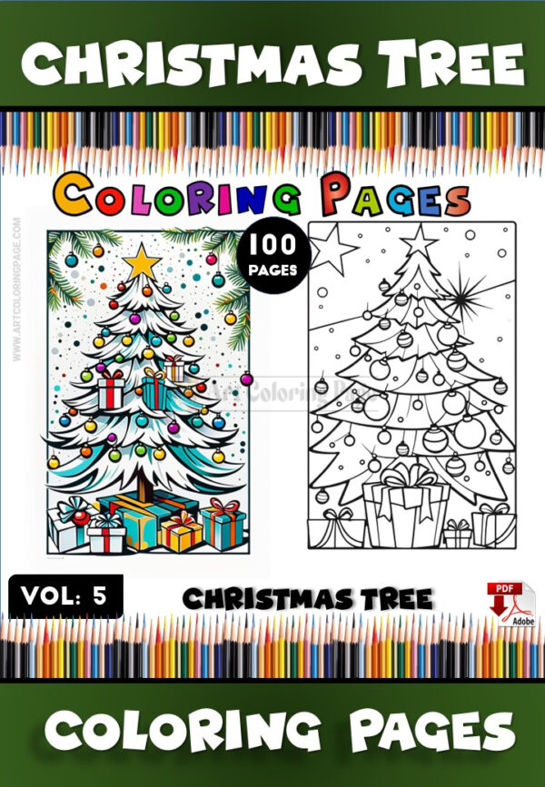 Christmas Tree Coloring Page for Kids Vol. 5 A Magical Coloring Adventure