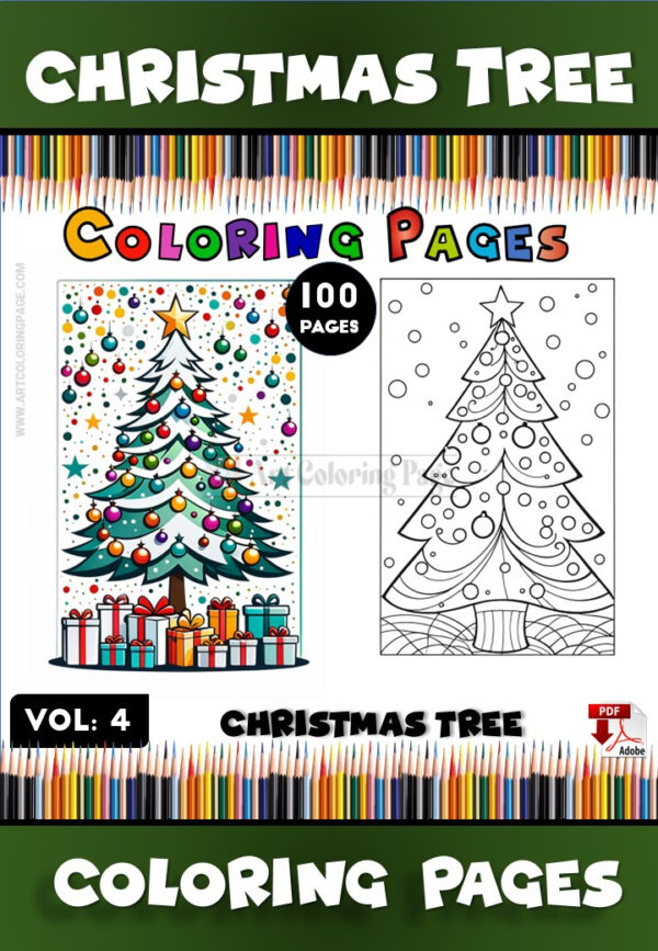 Christmas Tree Coloring Pages Vol 4 – A Festive Coloring Delight for Kids
