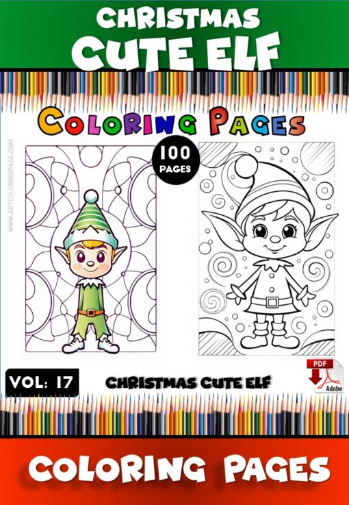 Elf Color Page VOL 17 - 100 Enchanting Designs for Holiday Fun