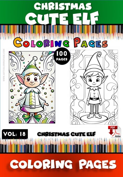 Elf Color Pages VOL 18 - 100 Magical Designs for Holiday Fun