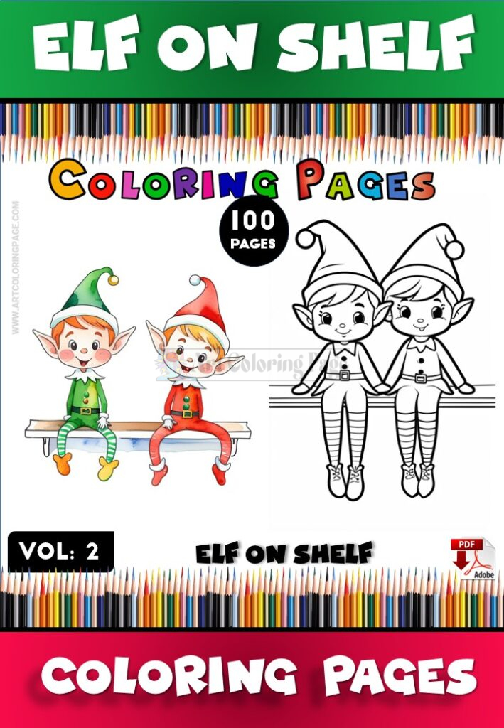 Elf on the Shelf Coloring Pages for Kids Vol. 2: 100 Magical Designs