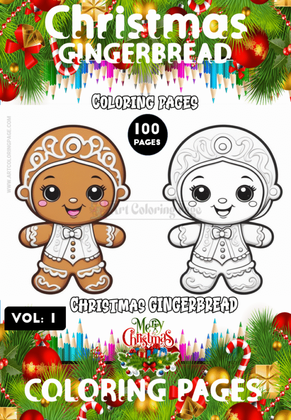 Gingerbread Man Coloring Page Vol 1 – A Sweet Holiday Coloring Adventure